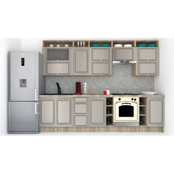 Bucatarie LEEA ART FRONT MDF ALAMO 300B K002 / decor 210
