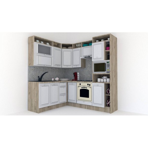 Bucatarie de Colt LEEA ART CORNER FRONT MDF SPARX 180-220 A DR. K002 / decor 263