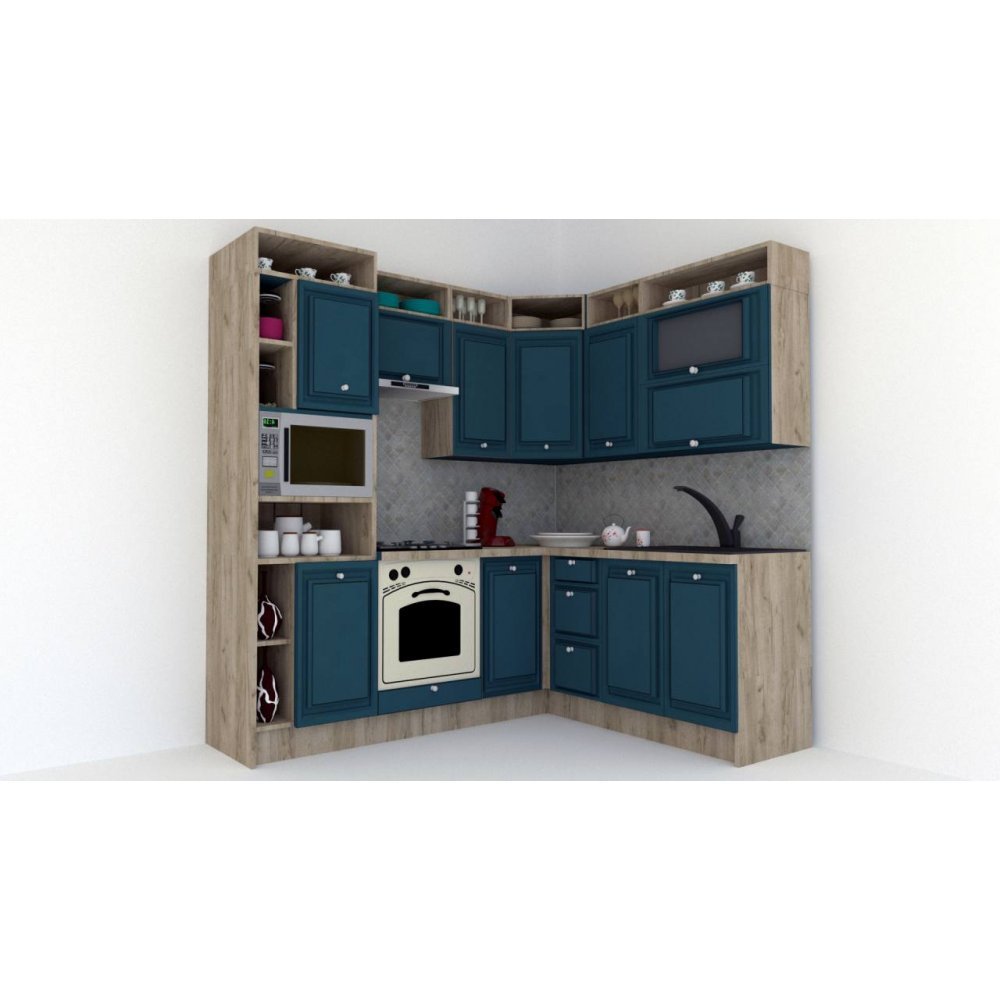 Bucatarie de Colt LEEA ART CORNER FRONT MDF SPARX 180-220 A ST. K002 / decor 259 Bucatarie de Colt LEEA ART CORNER FRONT MDF SPARX 180-220 A ST. K002 / decor 259