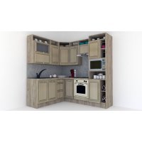 Bucatarie de Colt LEEA ART CORNER FRONT MDF STILE 180-220 A DR. K002 / decor 243