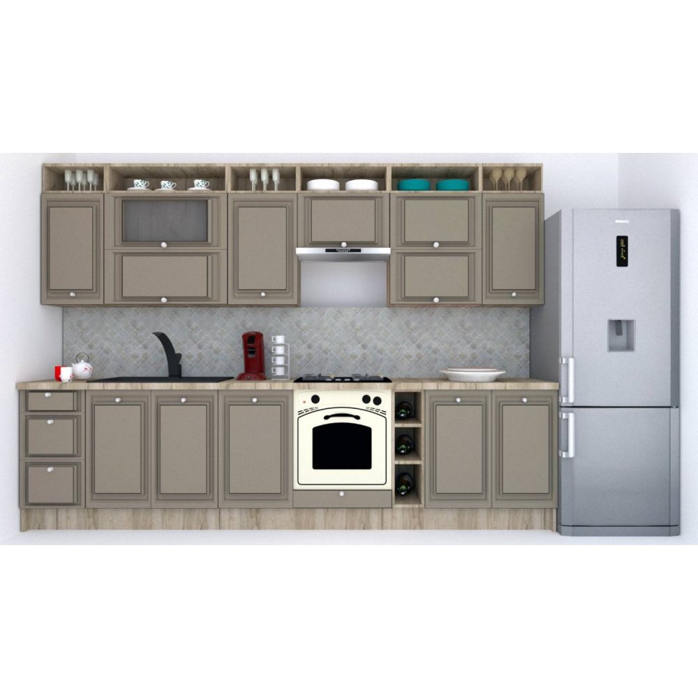 Bucatarie LEEA ART FRONT MDF ALAMO 320A K002 / decor 200