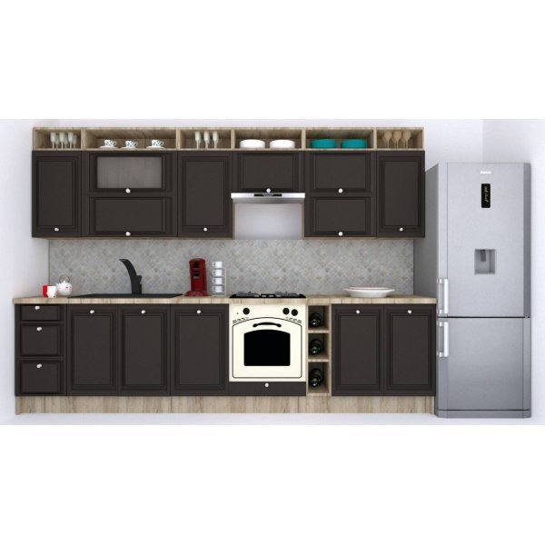 Bucatarie LEEA ART FRONT MDF PARMA 320A K002 / decor 258