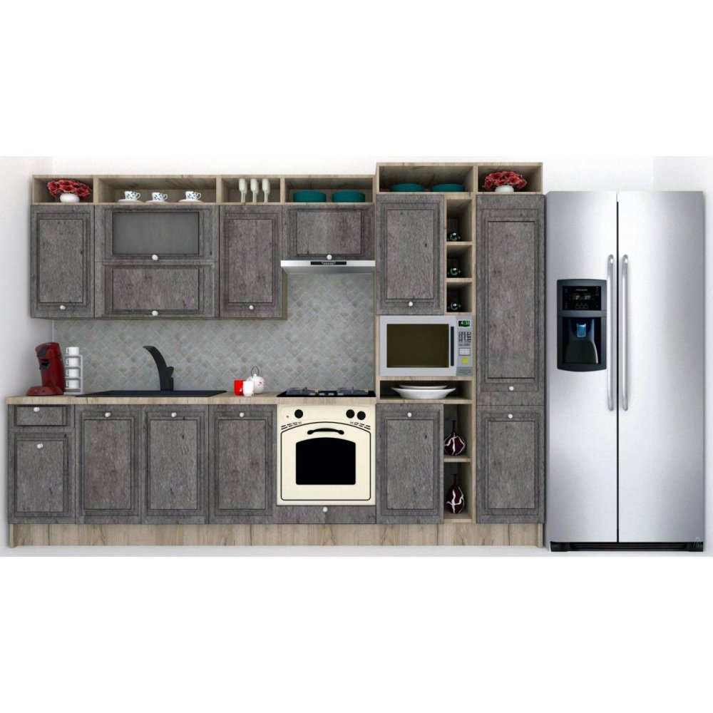 Bucatarie LEEA ART FRONT MDF PARMA 320B K002 / decor 247 Bucatarie LEEA ART FRONT MDF PARMA 320B K002 / decor 247