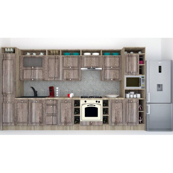 Bucatarie LEEA ART FRONT MDF PARMA 400 K002 / decor 213