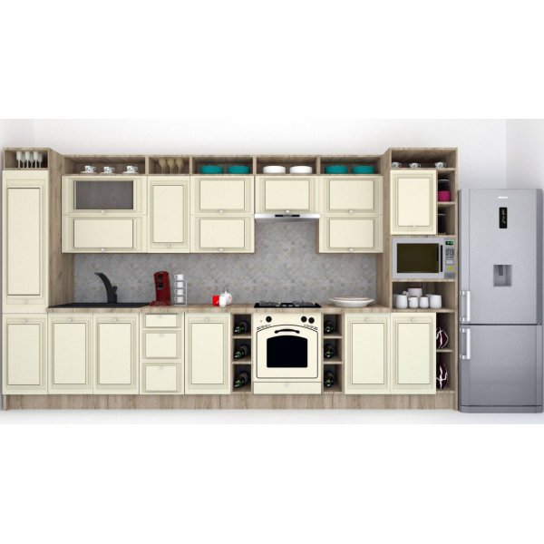 Bucatarie LEEA ART FRONT MDF PARMA 400 K002 / decor 232
