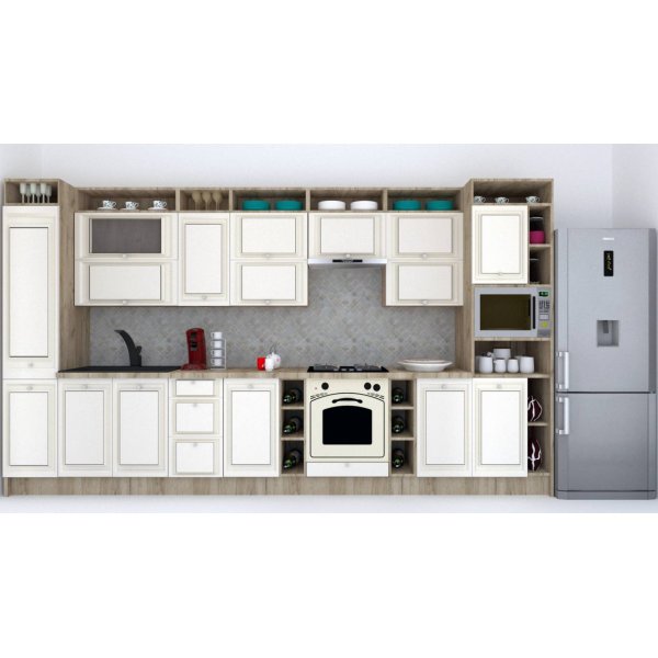 Bucatarie LEEA ART FRONT MDF PARMA 400 K002 / decor 242