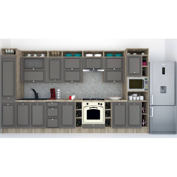Bucatarie LEEA ART FRONT MDF PARMA 400 K002 / decor 265