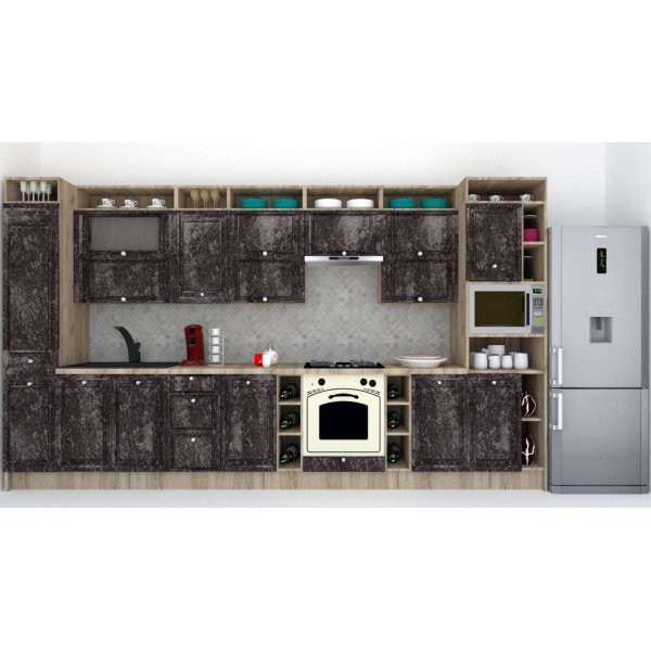 Bucatarie LEEA ART FRONT MDF PARMA 400 K002 / decor 267