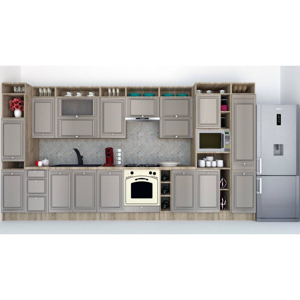 Bucatarie LEEA ART FRONT MDF PARMA 420 K002 / decor 210