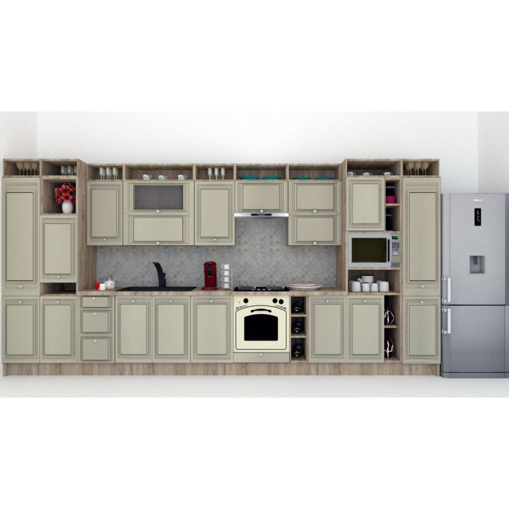 Bucatarie LEEA ART FRONT MDF PARMA 460A K002 / decor 161
