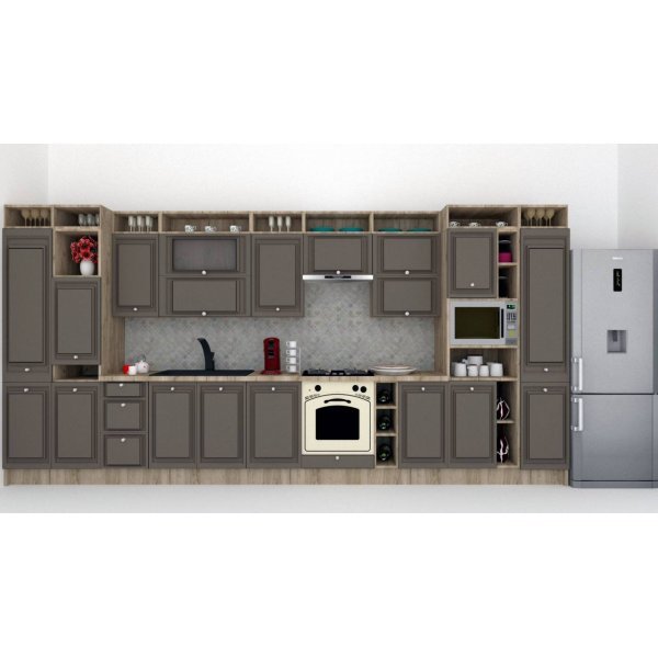 Bucatarie LEEA ART FRONT MDF PARMA 460A K002 / decor 218
