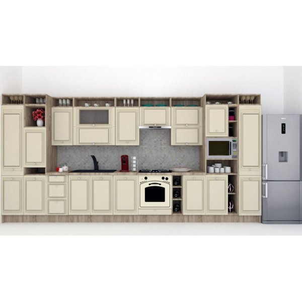 Bucatarie LEEA ART FRONT MDF PARMA 460A K002 / decor 232