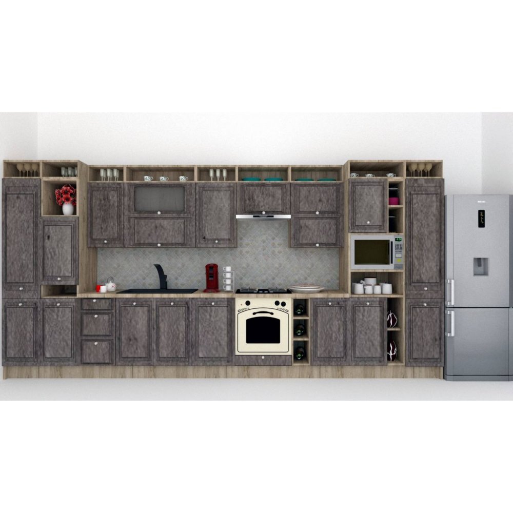 Bucatarie LEEA ART FRONT MDF PARMA 460A K002 / decor 247
