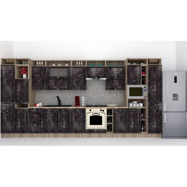 Bucatarie LEEA ART FRONT MDF PARMA 460A K002 / decor 267