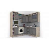 Bucatarie de Colt LEEA ART CORNER FRONT MDF EKRAN 180-220 A ST. K002 / decor 265