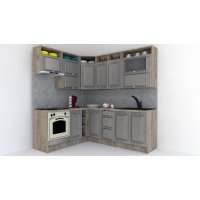 Bucatarie de Colt LEEA ART CORNER FRONT MDF CANYON 180-220 B ST. K002 / decor 210