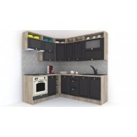 Bucatarie de Colt LEEA ART CORNER FRONT MDF CANYON 180-220 B ST. K002 / decor 258