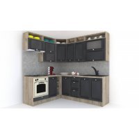 Bucatarie de Colt LEEA ART CORNER FRONT MDF CANYON 180-220 B ST. K002 / decor 266