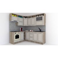 Bucatarie de Colt LEEA ART CORNER FRONT MDF ELBA 180-220 B ST. K002 / decor 102