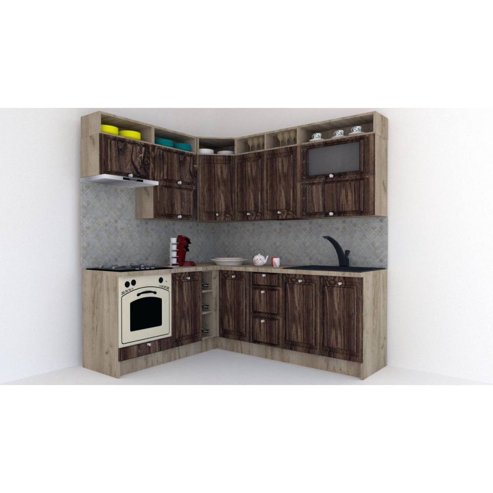 Bucatarie de Colt LEEA ART CORNER FRONT MDF FRESCO 180-220 B ST. K002 / decor 264