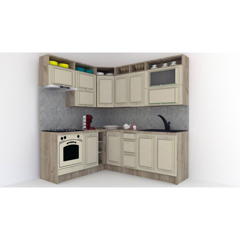 Bucatarie de Colt LEEA ART CORNER FRONT MDF SPARX 180-220 B ST. K002 / decor 232 Bucatarie de Colt LEEA ART CORNER FRONT MDF SPARX 180-220 B ST. K002 / decor 232