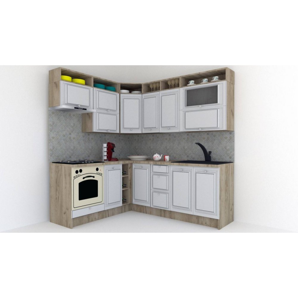 Bucatarie de Colt LEEA ART CORNER FRONT MDF SPARX 180-220 B ST. K002 / decor 263