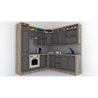 Bucatarie de Colt LEEA ART CORNER FRONT MDF ALAMO 220-220 A ST. K002 / decor 218