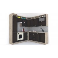 Bucatarie de Colt LEEA ART CORNER FRONT MDF EKRAN 220-220 A ST. K002 / decor 244