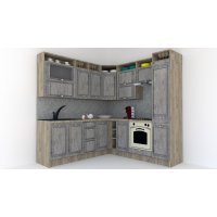 Bucatarie de Colt LEEA ART CORNER FRONT MDF CANYON 220-220 A DR. K002 / decor 246