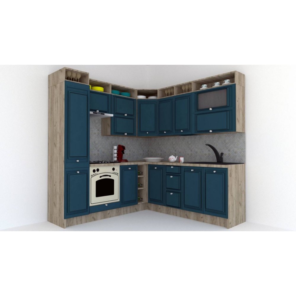 Bucatarie de Colt LEEA ART CORNER FRONT MDF CANYON 220-220 A ST. K002 / decor 259