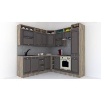 Bucatarie de Colt LEEA ART CORNER FRONT MDF ELBA 220-220 A DR. K002 / decor 218
