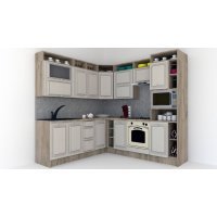 Bucatarie de Colt LEEA ART CORNER FRONT MDF ALAMO 220-240 DR. K002 / decor 102