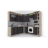 Bucatarie de Colt LEEA ART CORNER FRONT MDF ALAMO 220-240 DR. K002 / decor 176