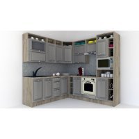 Bucatarie de Colt LEEA ART CORNER FRONT MDF ALAMO 220-240 DR. K002 / decor 210