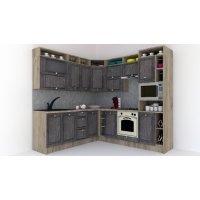 Bucatarie de Colt LEEA ART CORNER FRONT MDF ALAMO 220-240 DR. K002 / decor 247