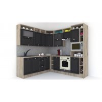 Bucatarie de Colt LEEA ART CORNER FRONT MDF ALAMO 220-240 DR. K002 / decor 258