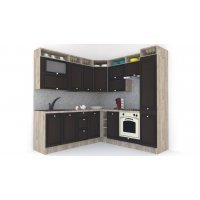 Bucatarie de Colt LEEA ART CORNER FRONT MDF STILE 220-220 A DR. K002 / decor 244