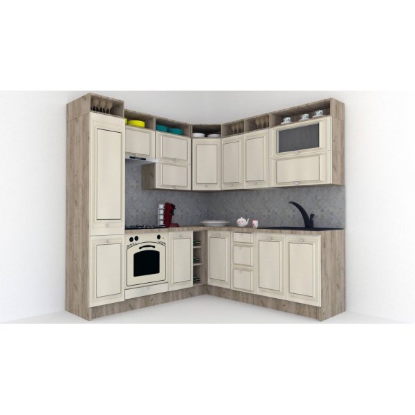 Bucatarie de Colt LEEA ART CORNER FRONT MDF STILE 220-220 A ST. K002 / decor 242