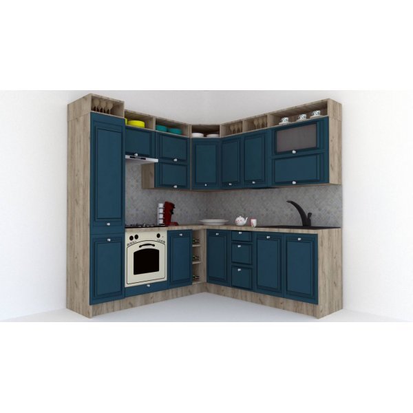 Bucatarie de Colt LEEA ART CORNER FRONT MDF STILE 220-220 A ST. K002 / decor 259
