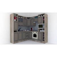 Bucatarie de Colt LEEA ART CORNER FRONT MDF ELBA 220-220 B DR. K002 / decor 200