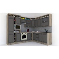 Bucatarie de Colt LEEA ART CORNER FRONT MDF ALAMO 220-280 ST. K002 / decor 218 Bucatarie de Colt LEEA ART CORNER FRONT MDF ALAMO 220-280 ST. K002 / decor 218