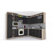 Bucatarie de Colt LEEA ART CORNER FRONT MDF ALAMO 220-280 ST. K002 / decor 225 Bucatarie de Colt LEEA ART CORNER FRONT MDF ALAMO 220-280 ST. K002 / decor 225