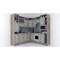 Bucatarie de Colt LEEA ART CORNER FRONT MDF STILE 220-220 B DR. K002 / decor 161