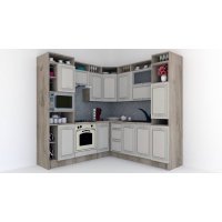 Bucatarie de Colt LEEA ART CORNER FRONT MDF STILE 220-220 B ST. K002 / decor 102