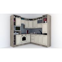 Bucatarie de Colt LEEA ART CORNER FRONT MDF STILE 220-220 B ST. K002 / decor 242