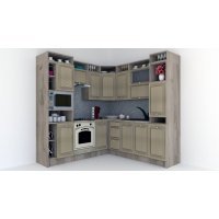 Bucatarie de Colt LEEA ART CORNER FRONT MDF STILE 220-220 B ST. K002 / decor 243