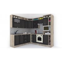 Bucatarie de Colt LEEA ART CORNER FRONT MDF CANYON 220-240 DR. K002 / decor 225