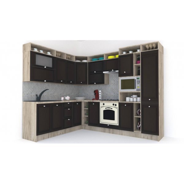 Bucatarie de Colt LEEA ART CORNER FRONT MDF PARMA 220-280 ST. K002 / decor 244