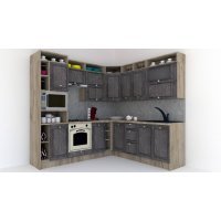 Bucatarie de Colt LEEA ART CORNER FRONT MDF CANYON 220-240 ST. K002 / decor 247