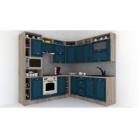 Bucatarie de Colt LEEA ART CORNER FRONT MDF CANYON 220-240 ST. K002 / decor 259